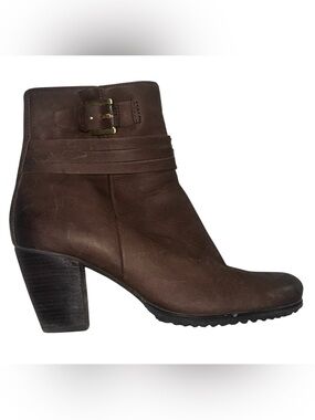 ECCO Women’s Leather Brown Fur-Lined Ankle Boots Size 41